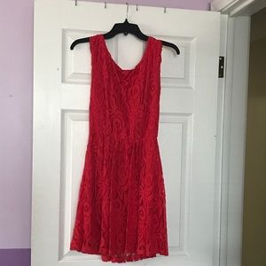 Red rose printed dress